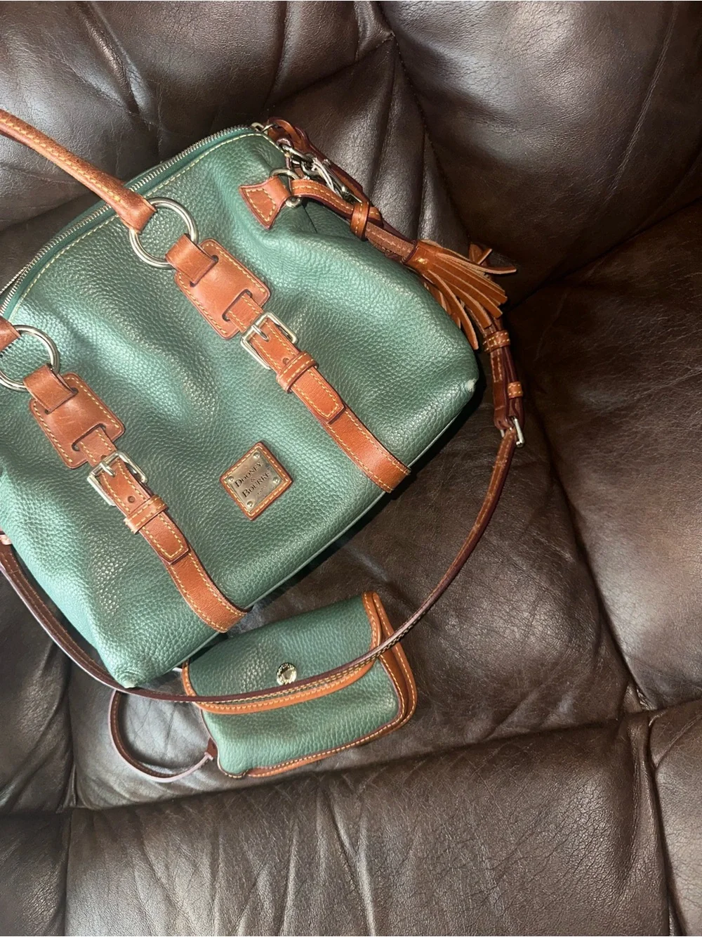 Dooney & Bourke Bristol satchel green with matching wallet